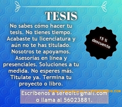 ASESORÍA Y ELABORACIÓN DE TESIS, TESINAS Y MASTERS EMPRESARIALES