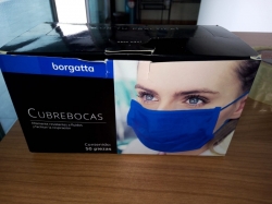 Cubrebocas Plisado 4 Capas Termosellado Caja 50 Pza Borgatta