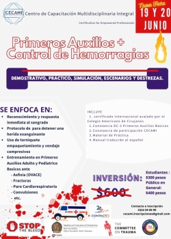 Curso de Primeros Auxilios y control de hemorragias