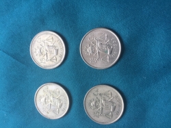 MONEDAS DE PLATA 25 CENTAVOS DE 1950, 1951, 1952 Y 1953