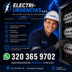 Electricista,, san Luis, Teusaquillo, Quirinal, La esmeralda, Nicolás de Federman, Chapinero, Quinta paredes, Las américas, Campin, la calleja.